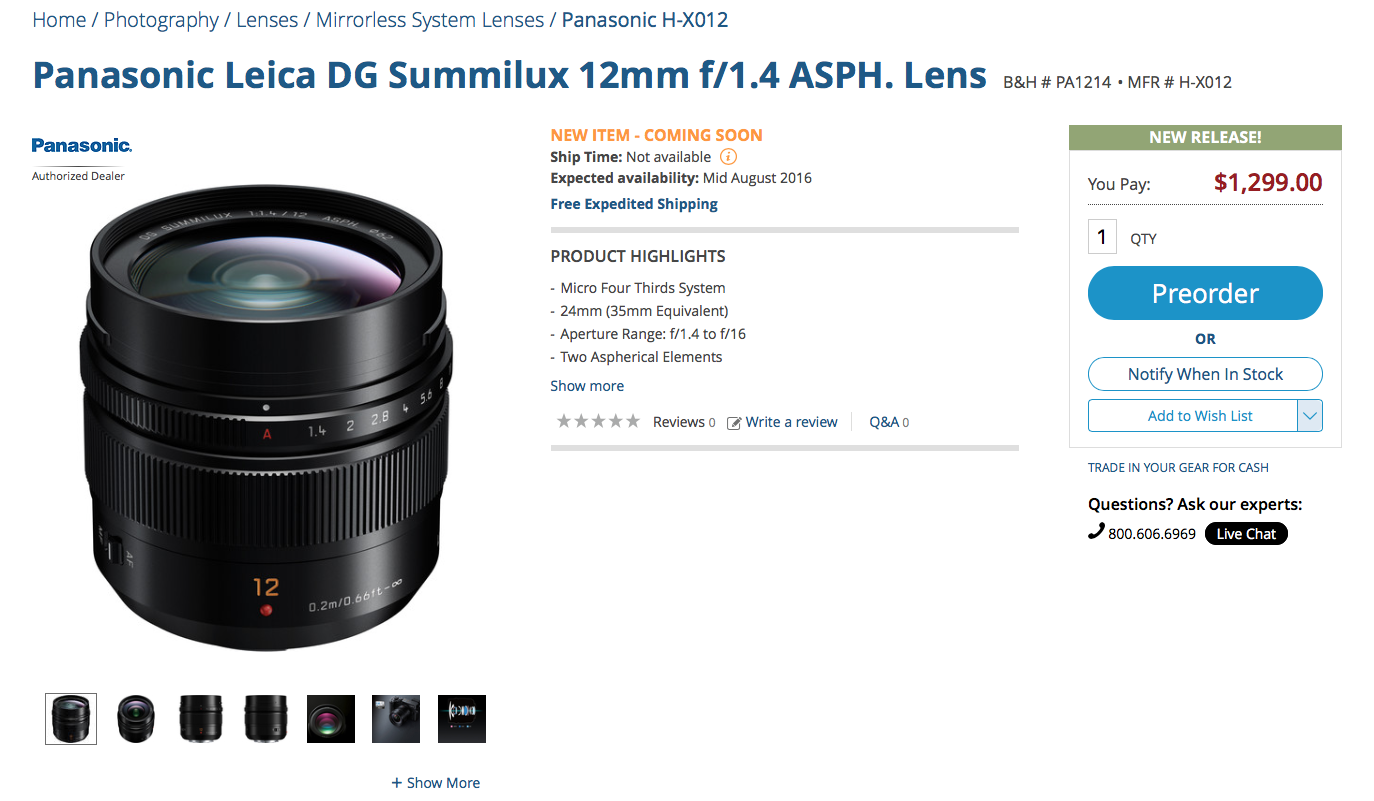 WOW, I want this lens! The new Panasonic Leica 12mm f/1.4 for